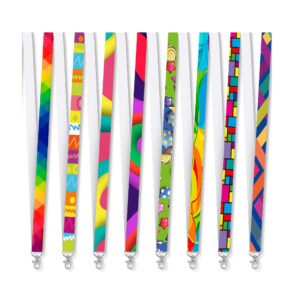 Kaleidoscope Satin Lanyard With Snap Hook Clip