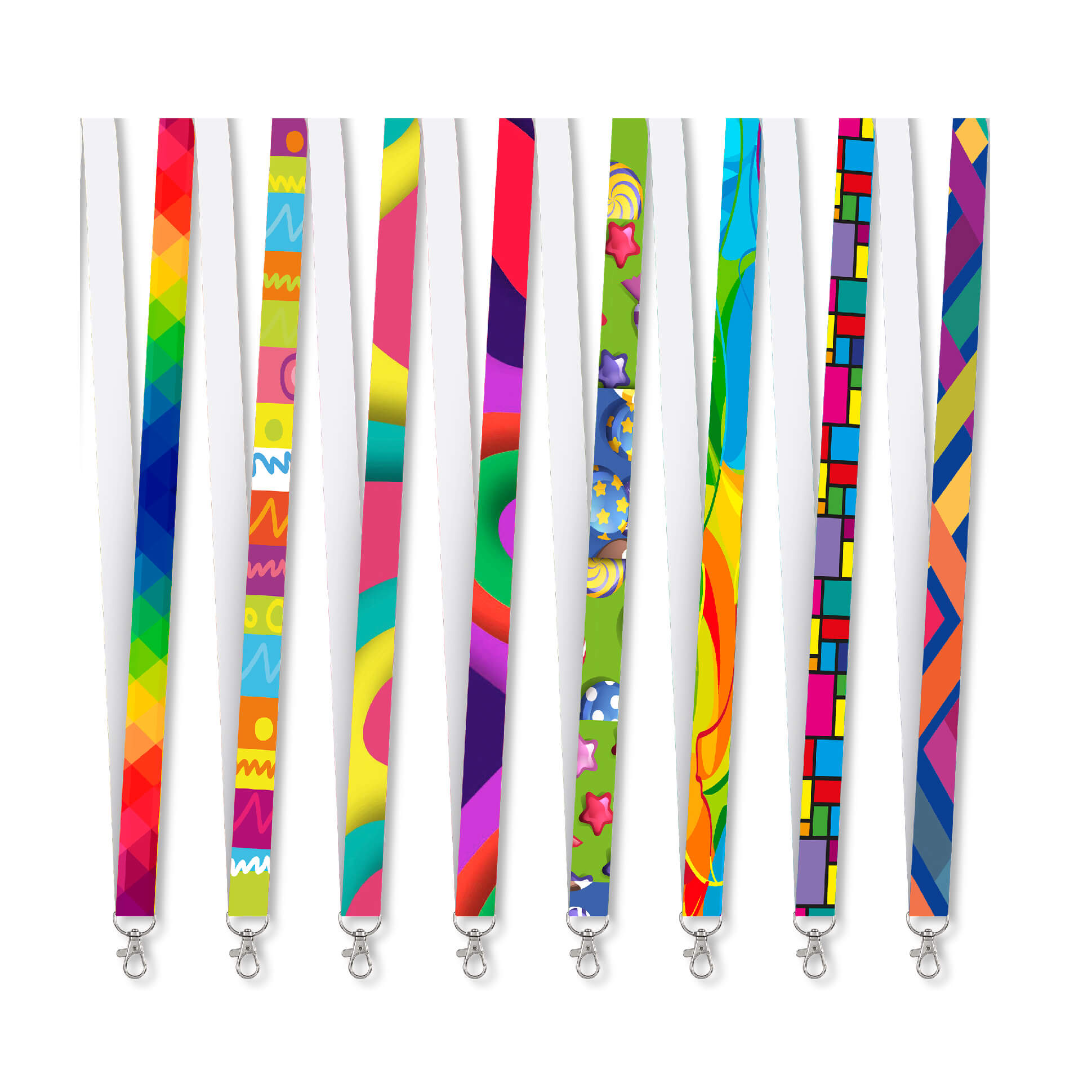 Kaleidoscope Satin Lanyard With Snap Hook Clip