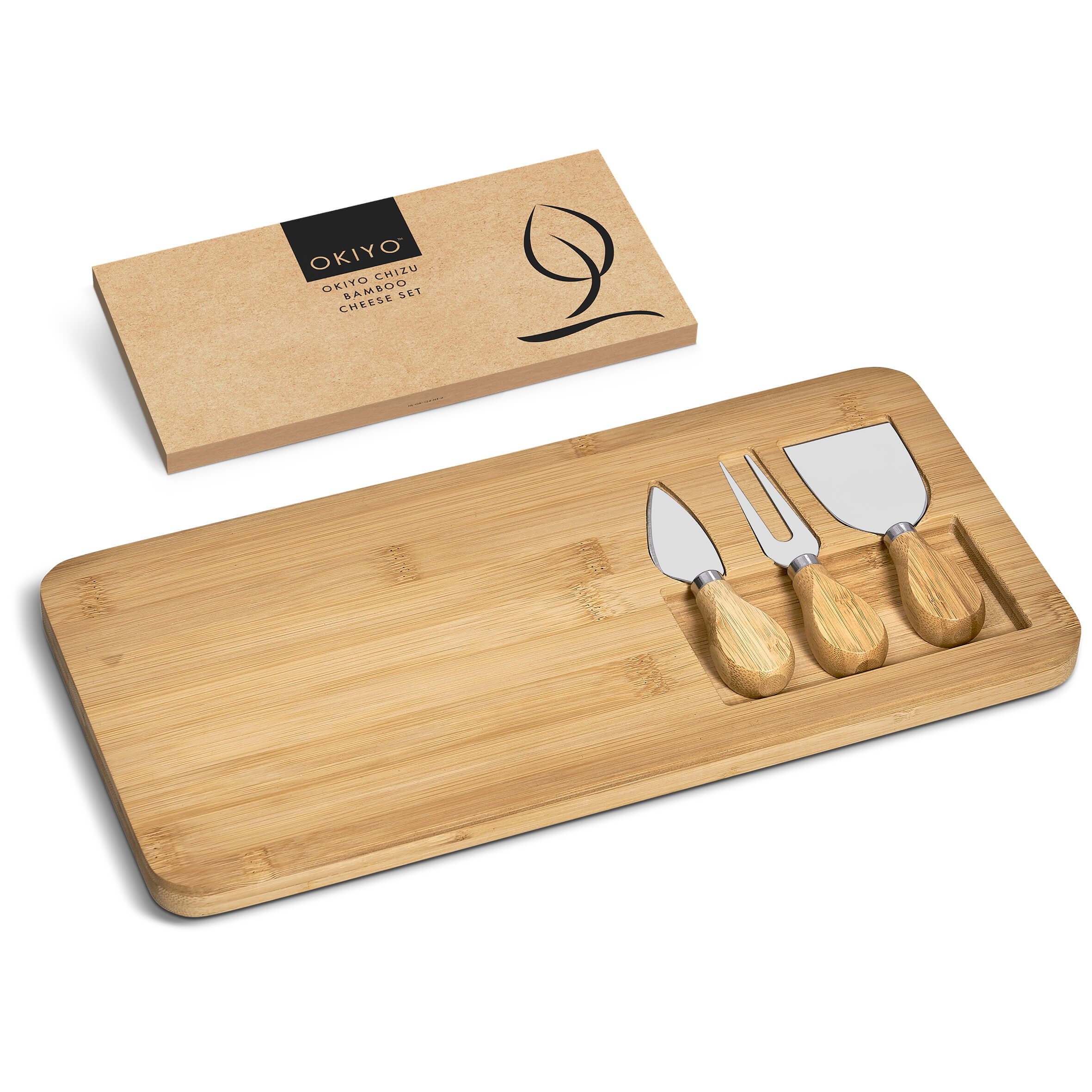 Okiyo Chizu Bamboo Cheese Board Set - Image 2